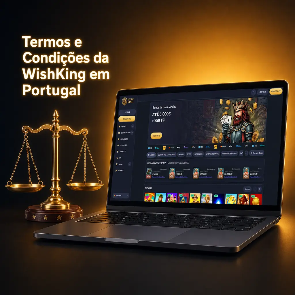 Termos e Condições da WishKing: regras de registo, idade mínima de 18 anos e verificação KYC para jogadores em Portugal